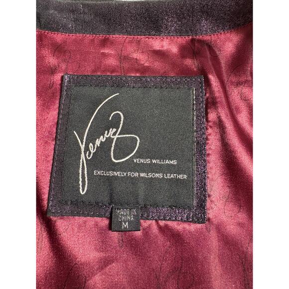 Venus Williams By Wilsons Leather 2 Pc Set Jacket and Pants Puple Size 8 - Picture 7 of 15